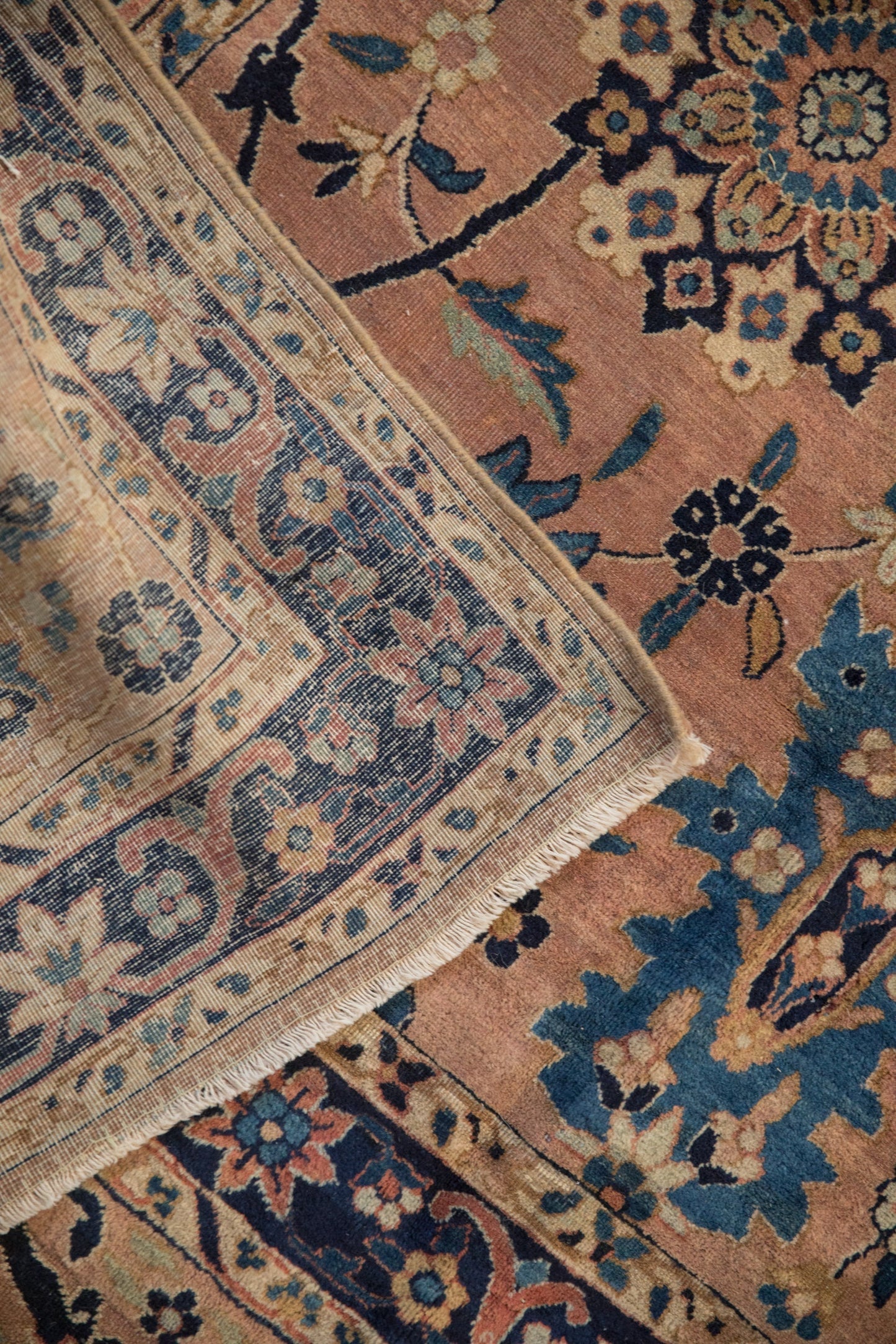 9x11.5 Antique Tea Washed Kerman Carpet