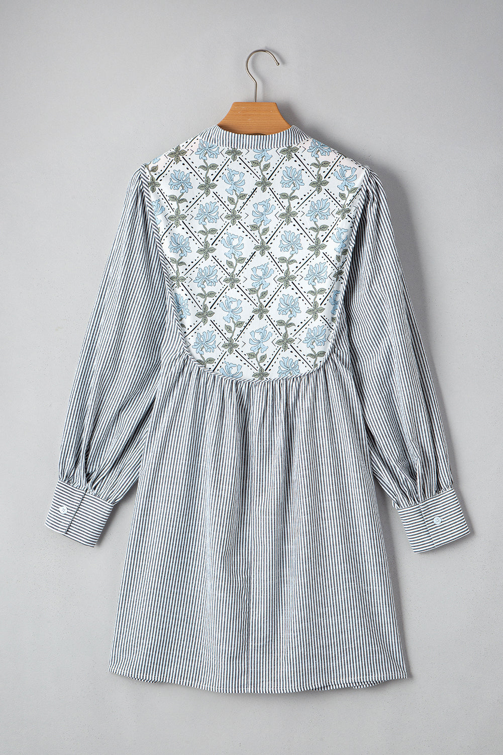 Aila Stripe Floral Patchwork Tied Mini Dress - Concordia Style Boutique