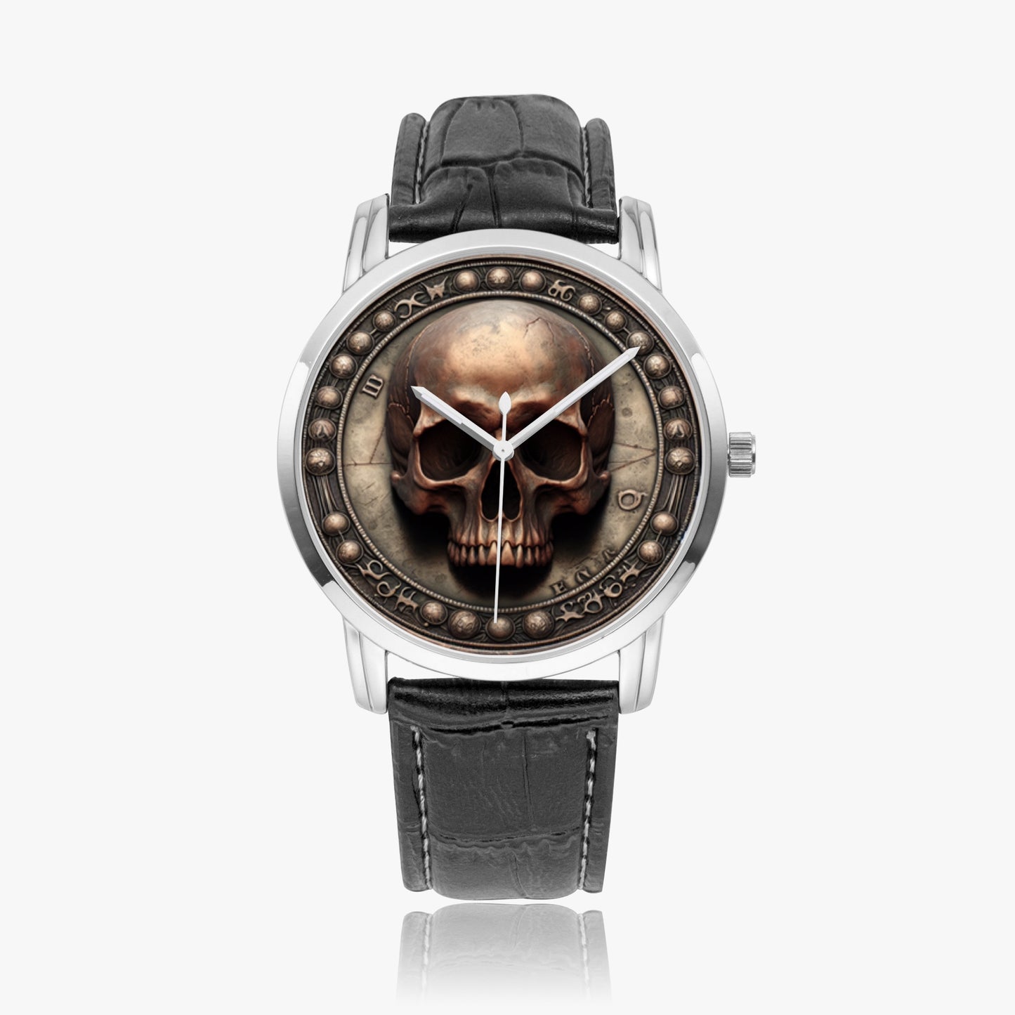 Wide Type Quartz Watch - "Memento Mori" - Unisex - Premium Leather Strap Watches from Concordia Style Boutique - Just $26.50! Shop now at Concordia Style Boutique