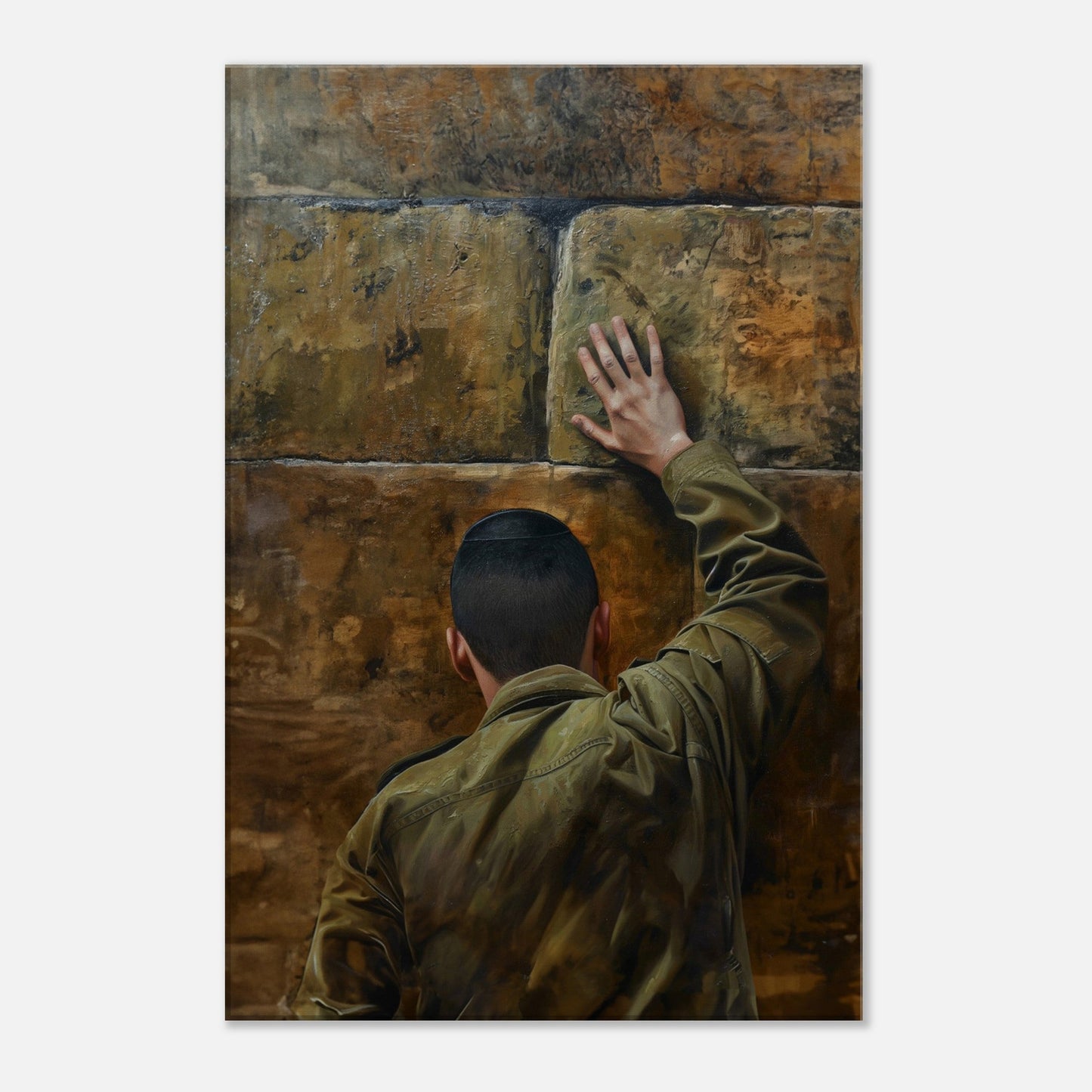 Soldier's Prayer at the Western Wall Canvas Print