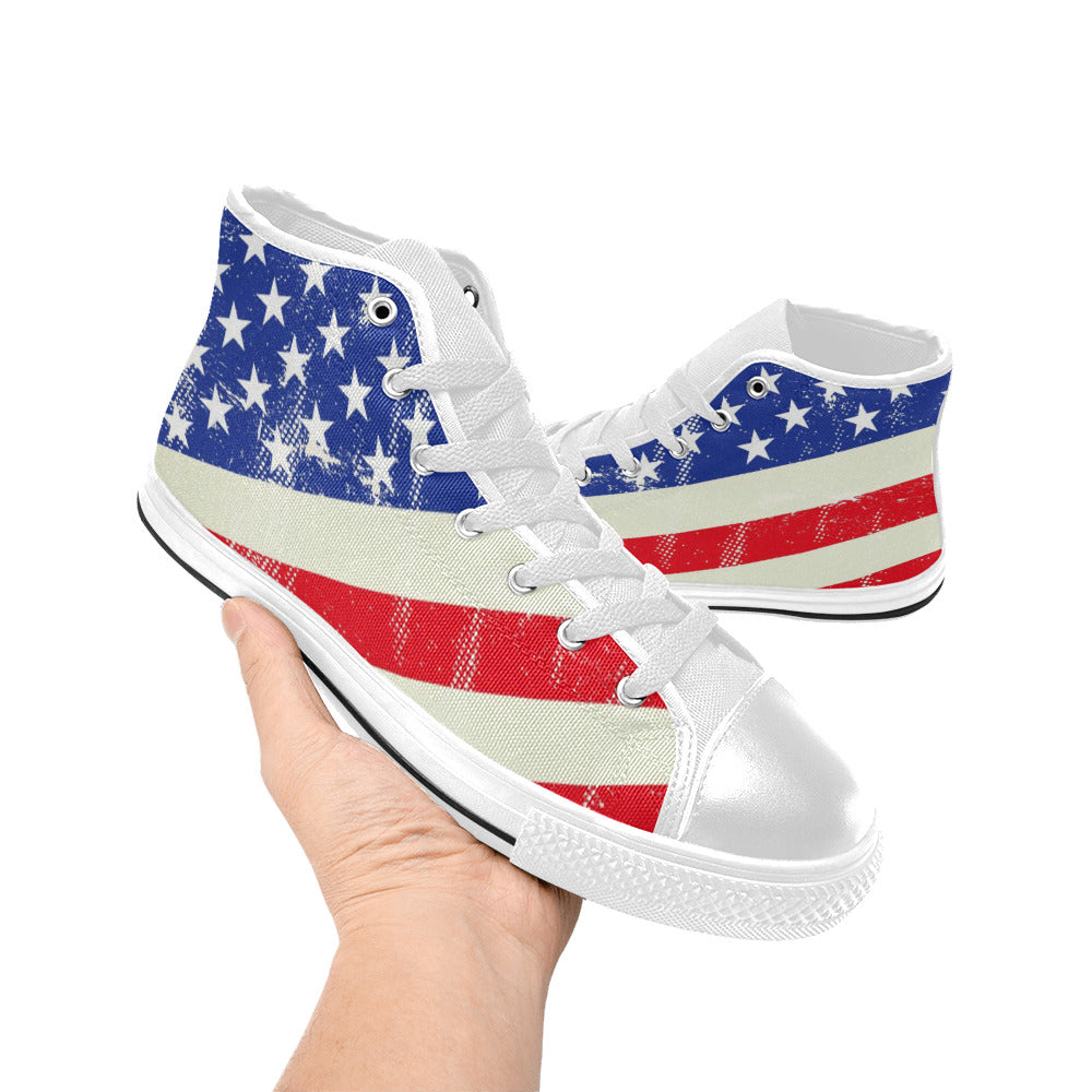 High Top Canvas Shoes for Women - "Americana" - Premium Canvas Shoes from Concordia Style Boutique - Just $49.52! Shop now at Concordia Style Boutique