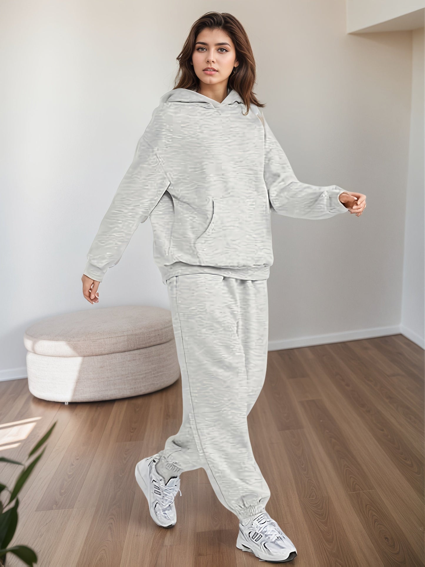 Women’s Plus Size Lounge Set – Oversized Hoodie & Baggy Sweatpants