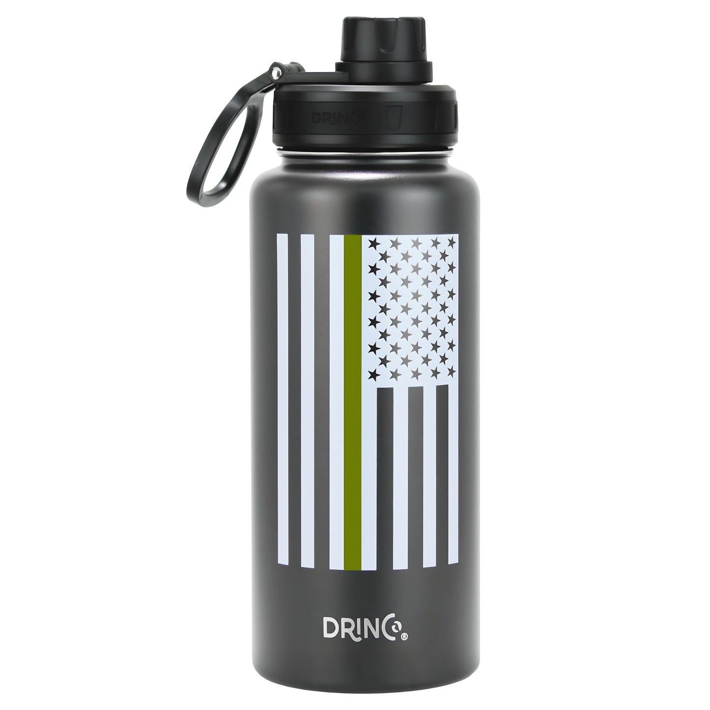 DRINCO® 32oz Stainless Steel Water Bottle-Thin Green-Black - Concordia Style Boutique