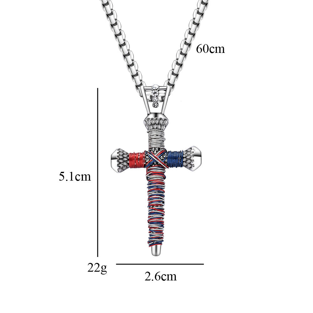 Personalized Nail Cross Pendant Men's Necklace - Premium Necklace from erDouckan - Just $7! Shop now at Concordia Style Boutique