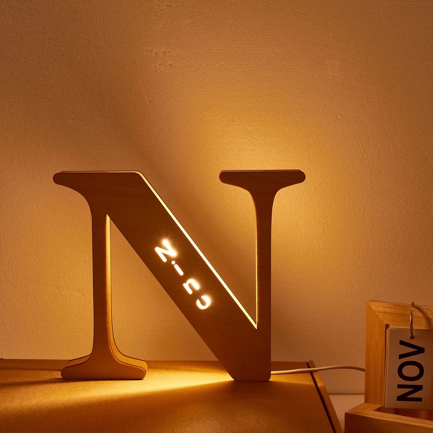 Personalised Wooden Letter Lamp Custom Name Alphabet Night Lights - 19 CM - Concordia Style Boutique