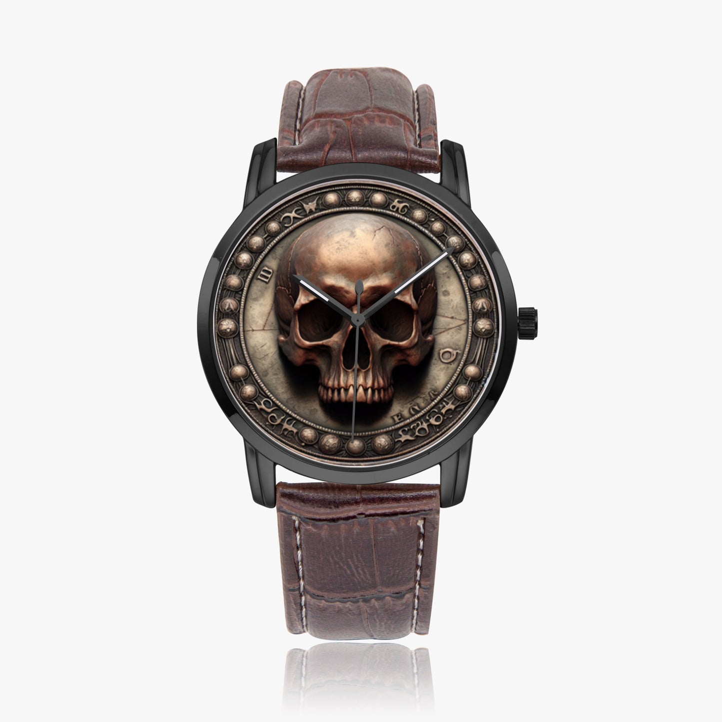 Wide Type Quartz Watch - "Memento Mori" - Unisex - Premium Leather Strap Watches from Concordia Style Boutique - Just $26.50! Shop now at Concordia Style Boutique