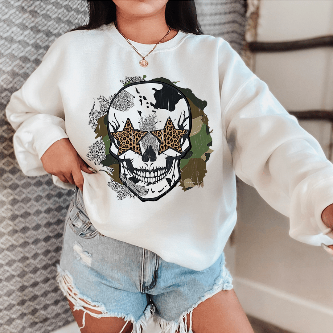 Distressed Skull Sweatshirt - Concordia Style Boutique