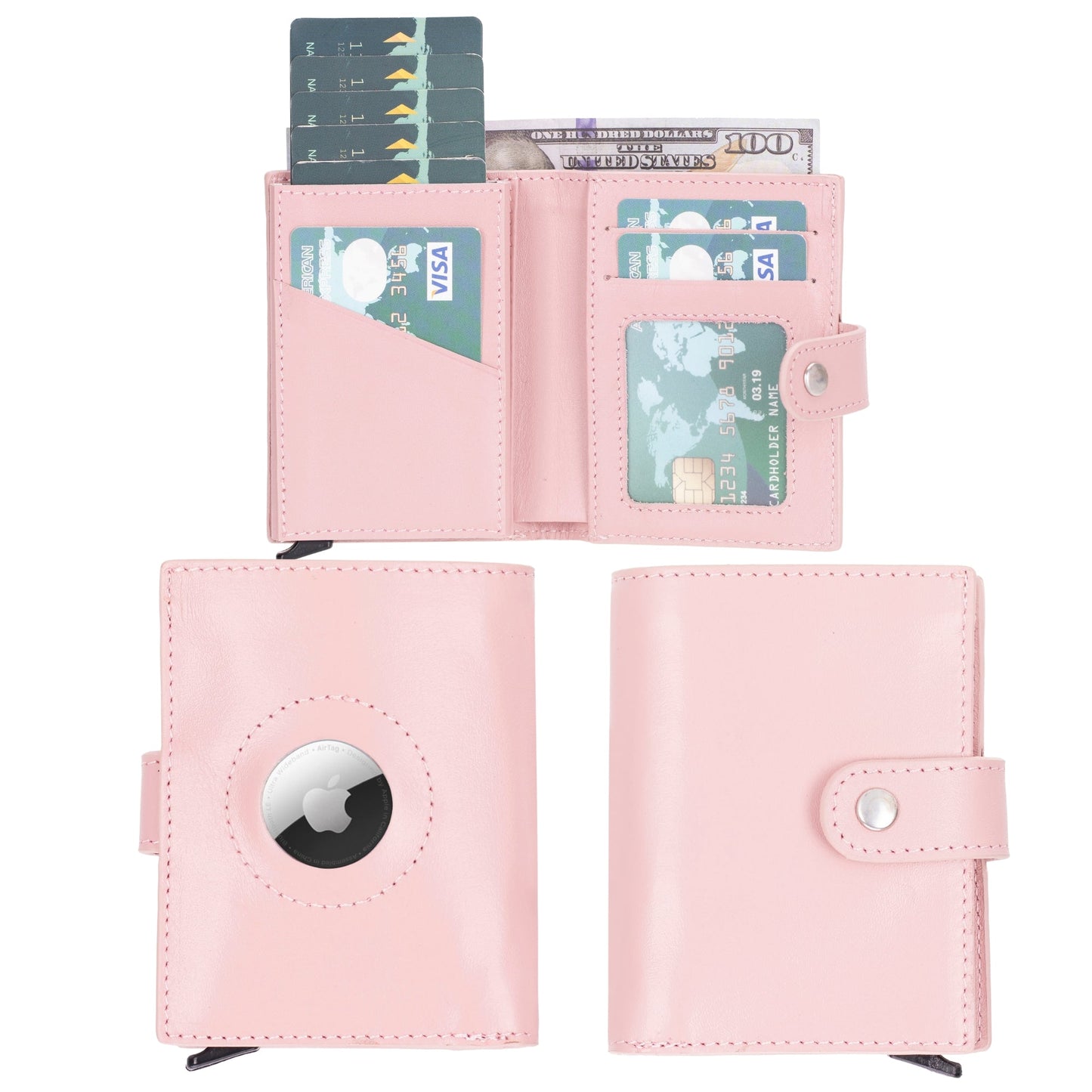 Douglas Genuine Leather Pop-Up Wallet with AirTag Slot - RFID Blocking Cardholder - Concordia Style Boutique