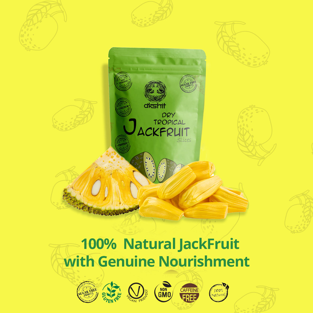 Dried Jackfruit snack | Dry Jackfruit Chips | No Sugar Added| Gluten Free NON-GMO | 4.8 Oz (4 count)
