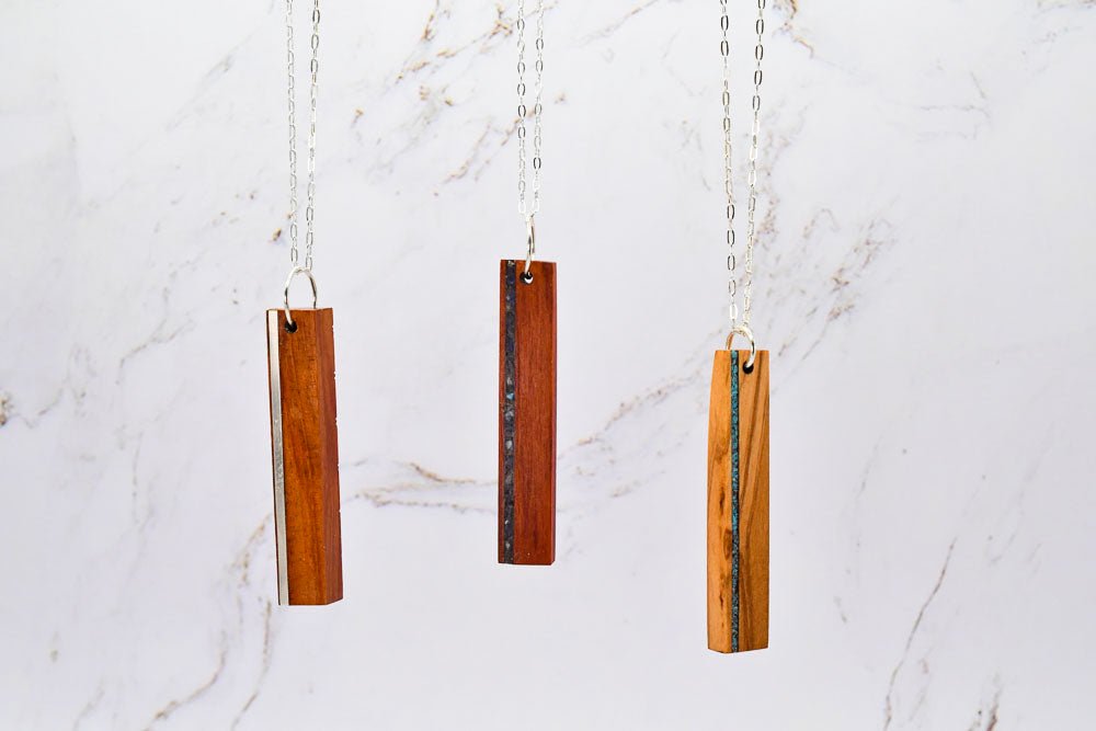 Drop Stone Inlay Bar Necklace - Concordia Style Boutique