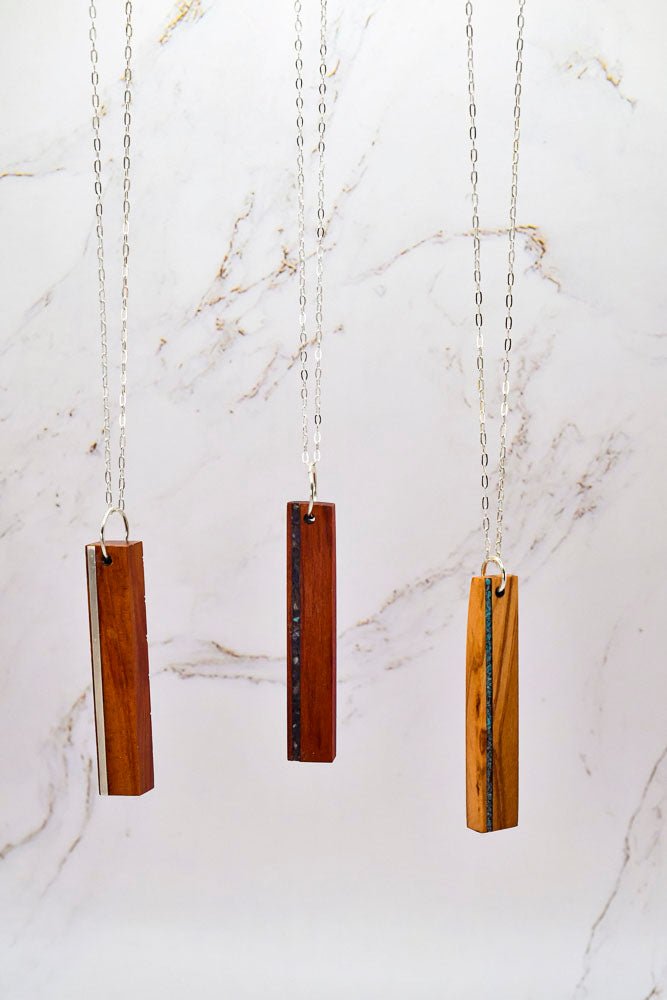 Drop Stone Inlay Bar Necklace - Concordia Style Boutique
