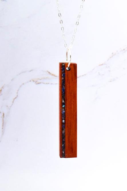 Drop Stone Inlay Bar Necklace - Concordia Style Boutique