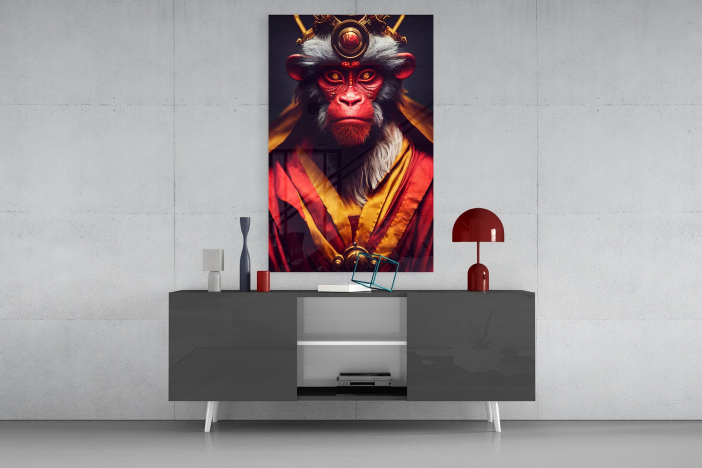 Ape King Glass Wall Art || Designer Collection