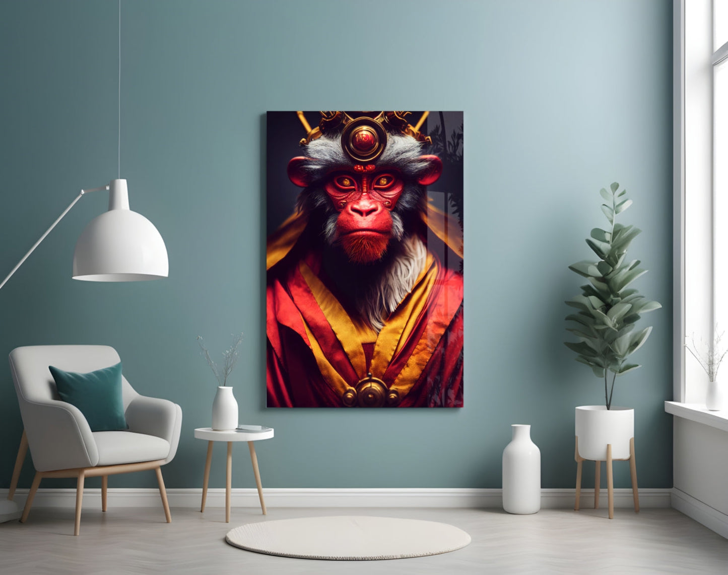 Ape King Glass Wall Art || Designer Collection