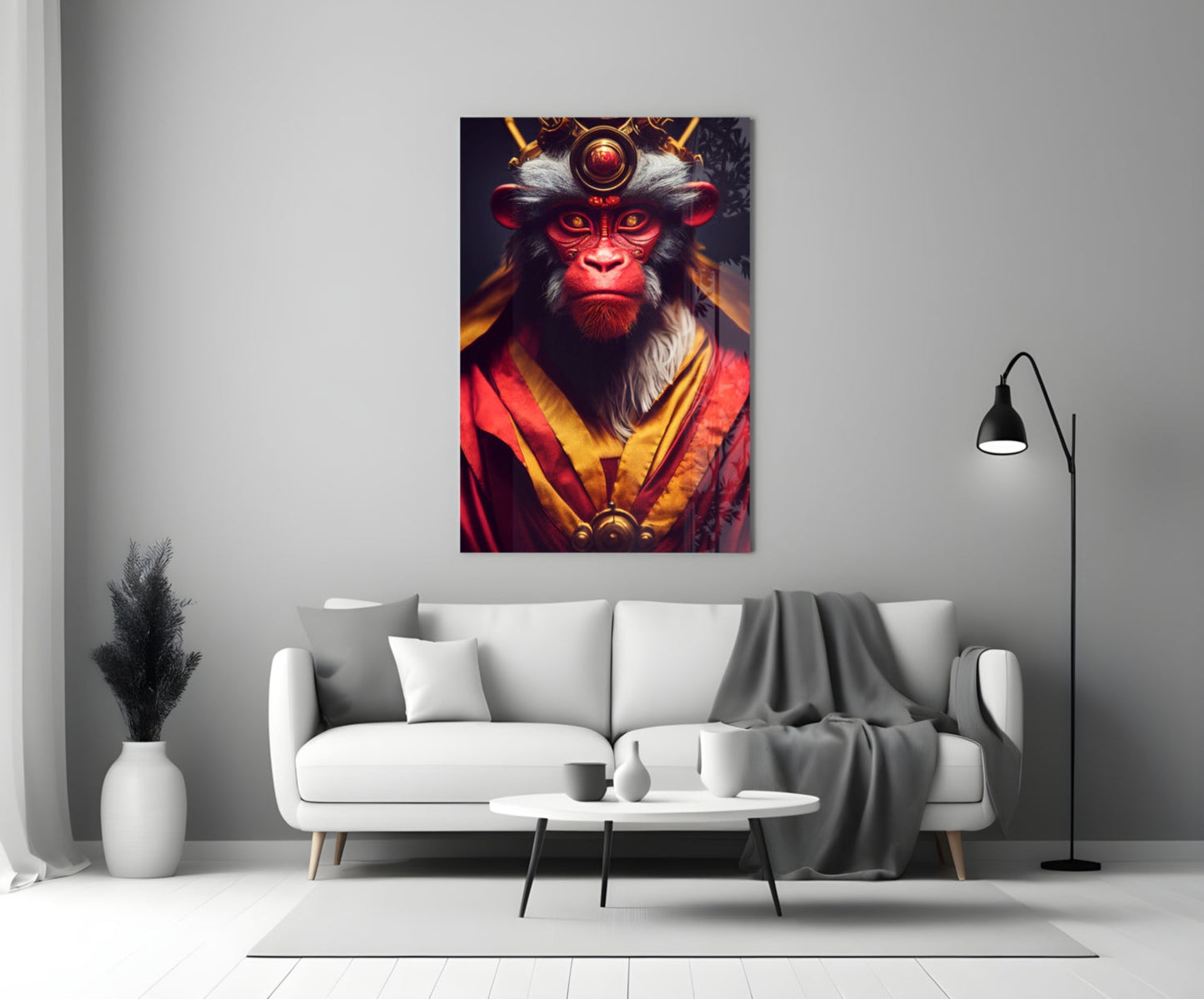 Ape King Glass Wall Art || Designer Collection