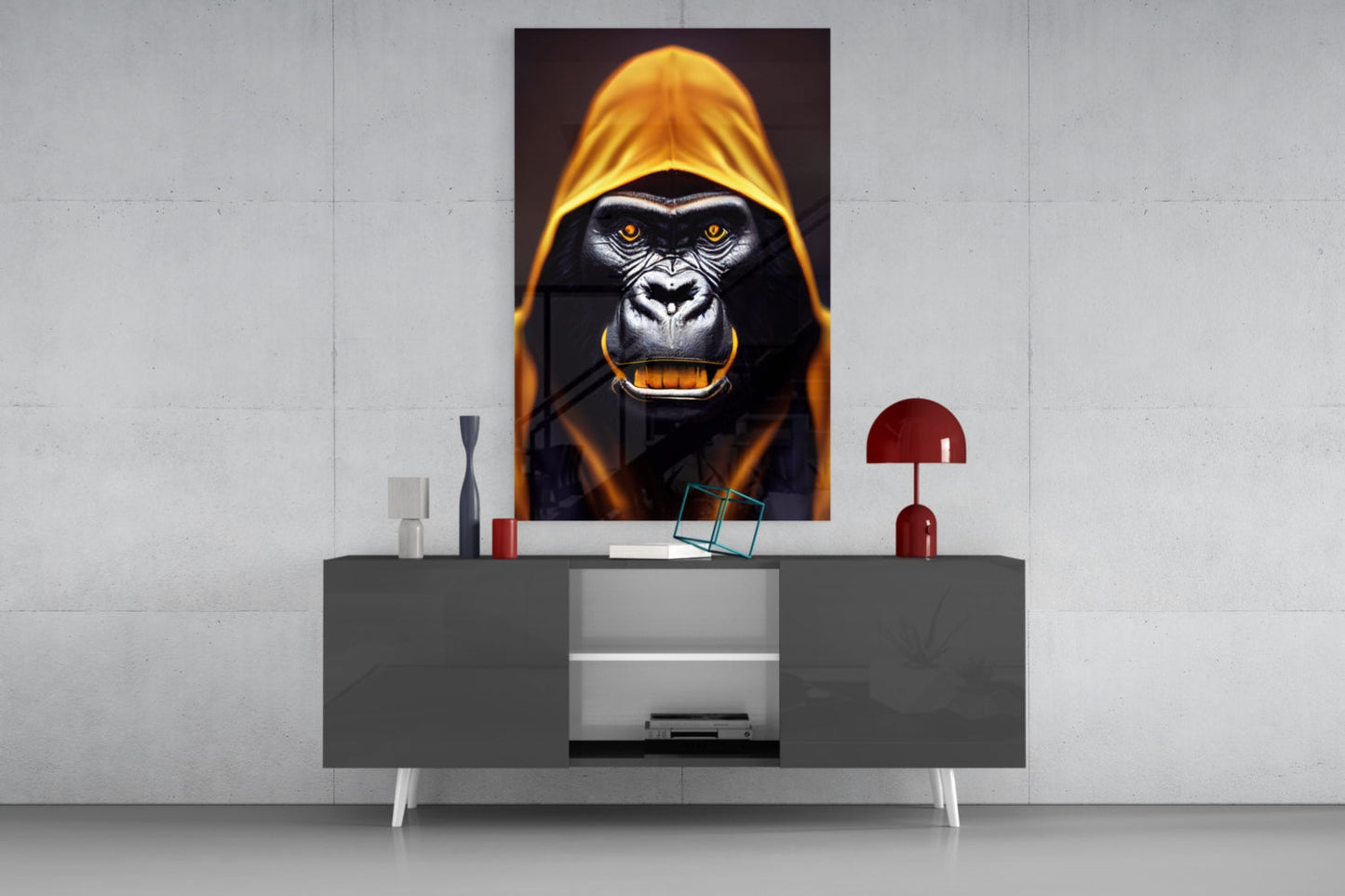 Angry Smile Glass Wall Art || Designer Collection