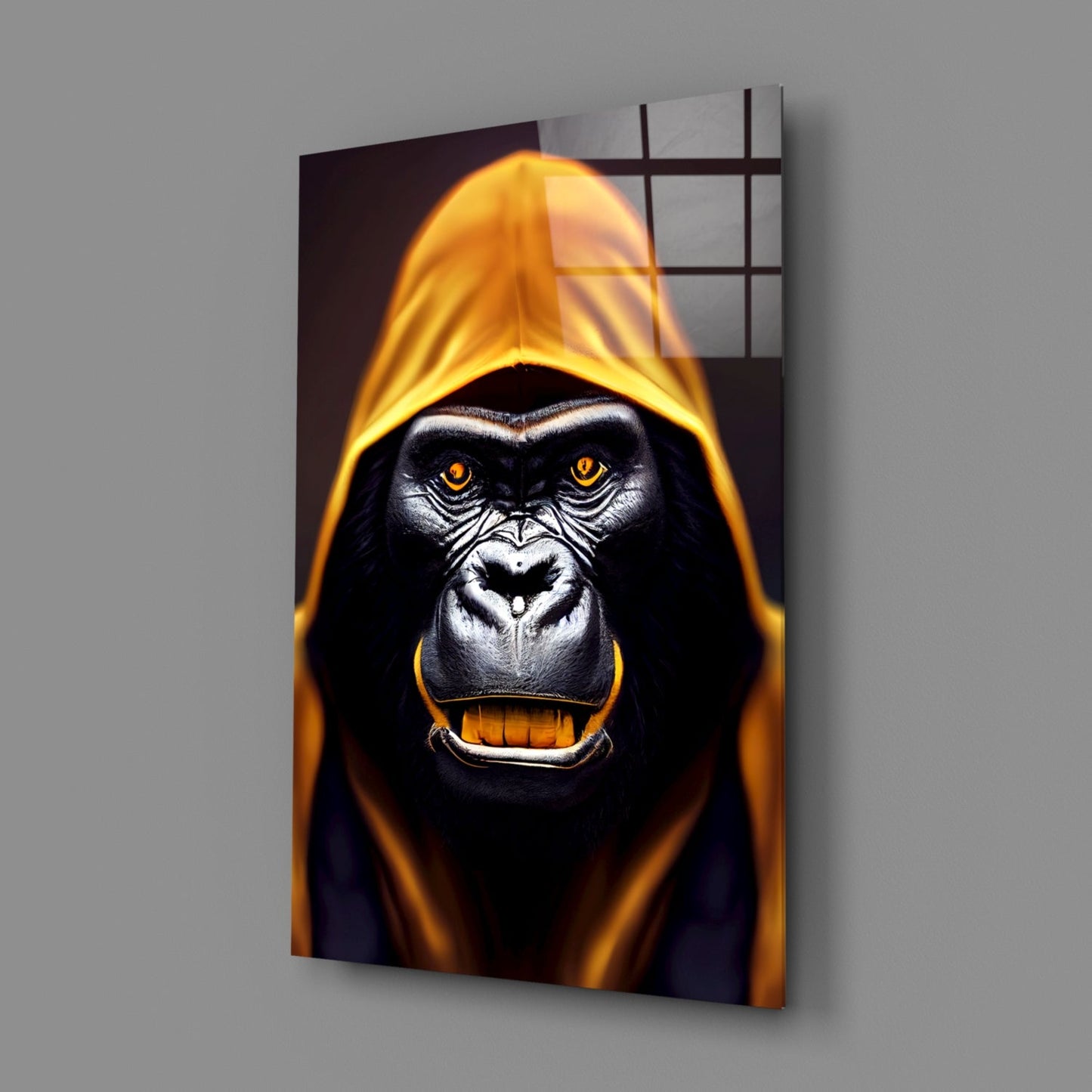 Angry Smile Glass Wall Art || Designer Collection
