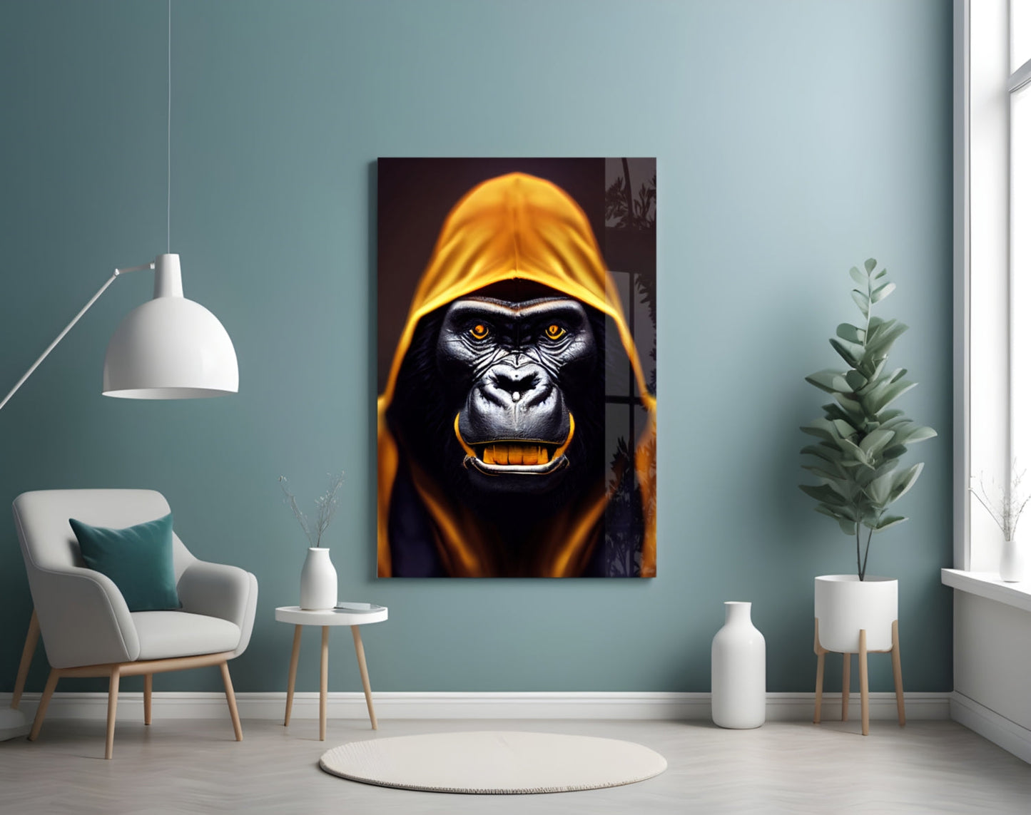 Angry Smile Glass Wall Art || Designer Collection