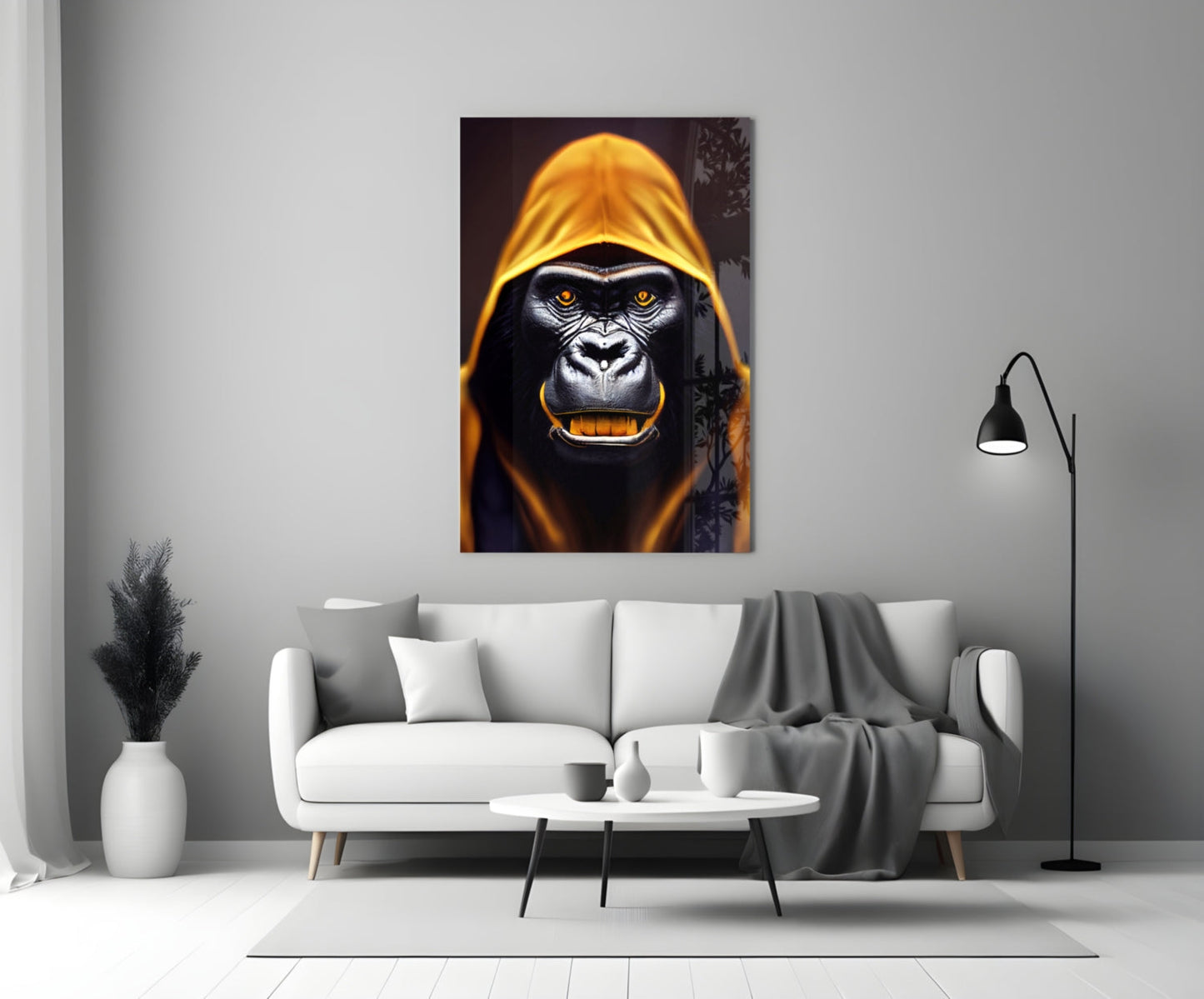 Angry Smile Glass Wall Art || Designer Collection