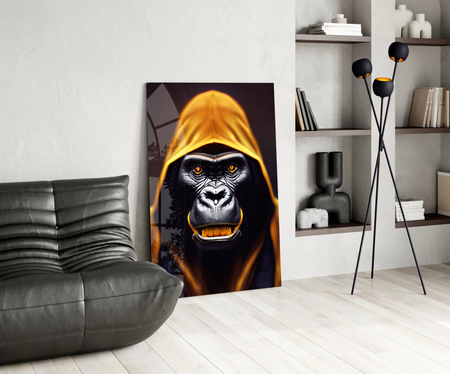 Angry Smile Glass Wall Art || Designer Collection