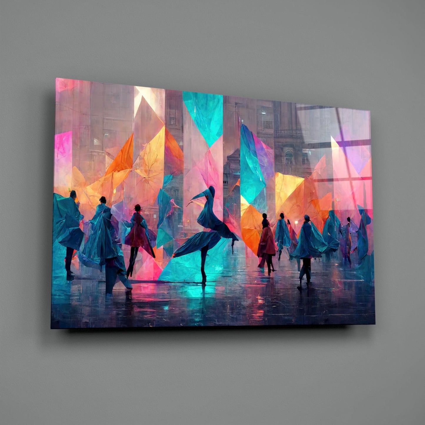 Cubic Walk Glass Wall Art || Designers Collection