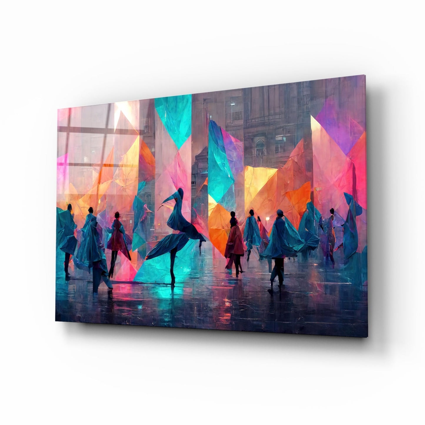 Cubic Walk Glass Wall Art || Designers Collection