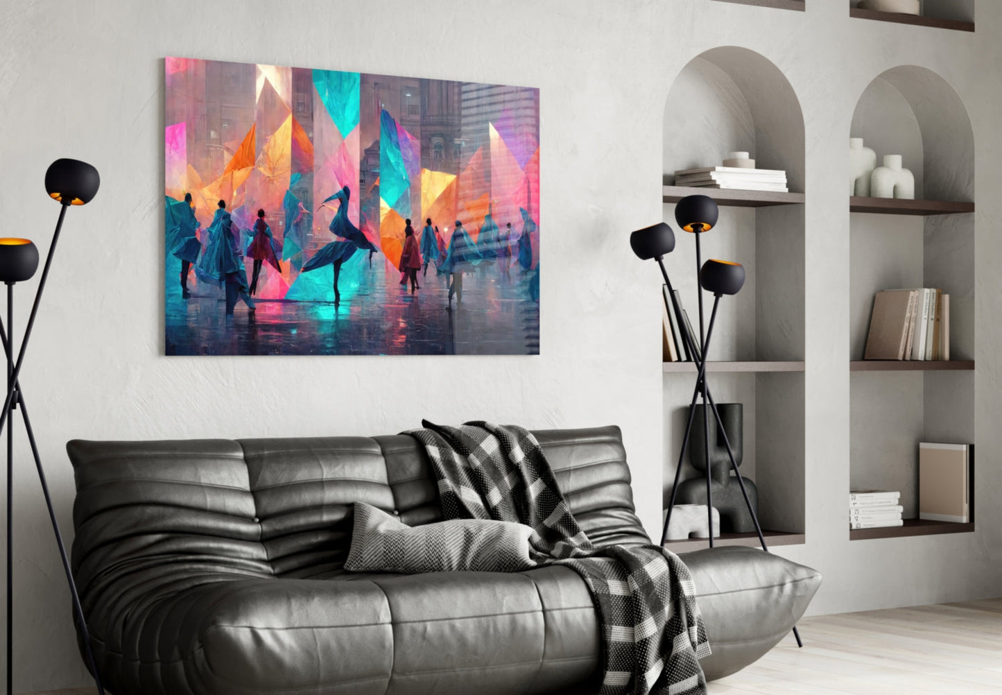 Cubic Walk Glass Wall Art || Designers Collection