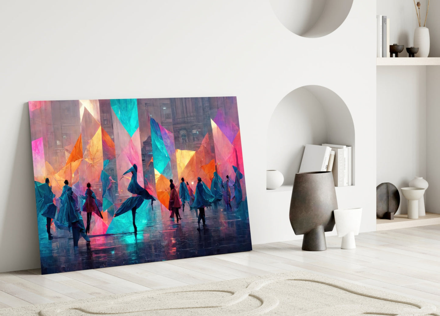 Cubic Walk Glass Wall Art || Designers Collection