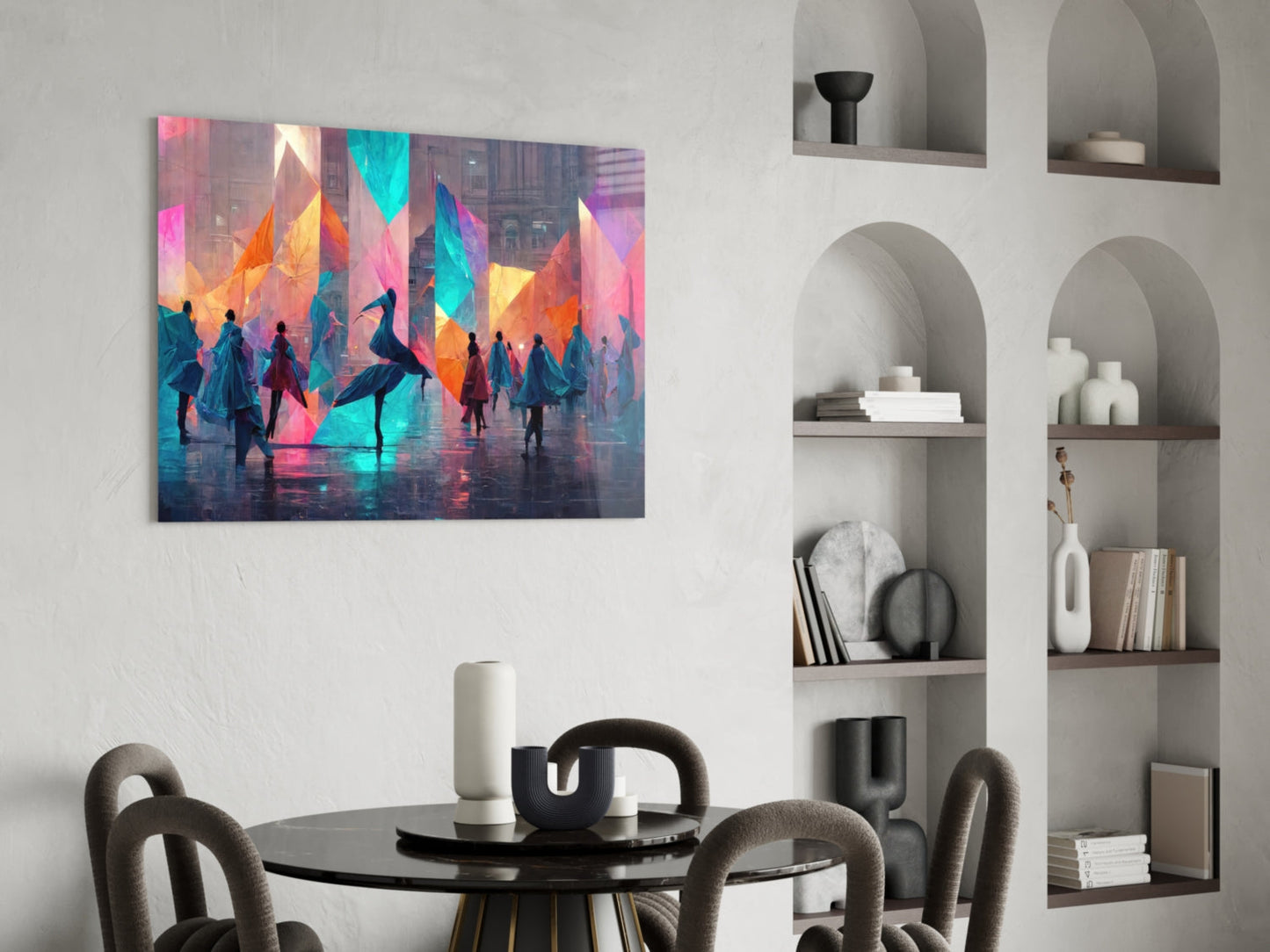 Cubic Walk Glass Wall Art || Designers Collection