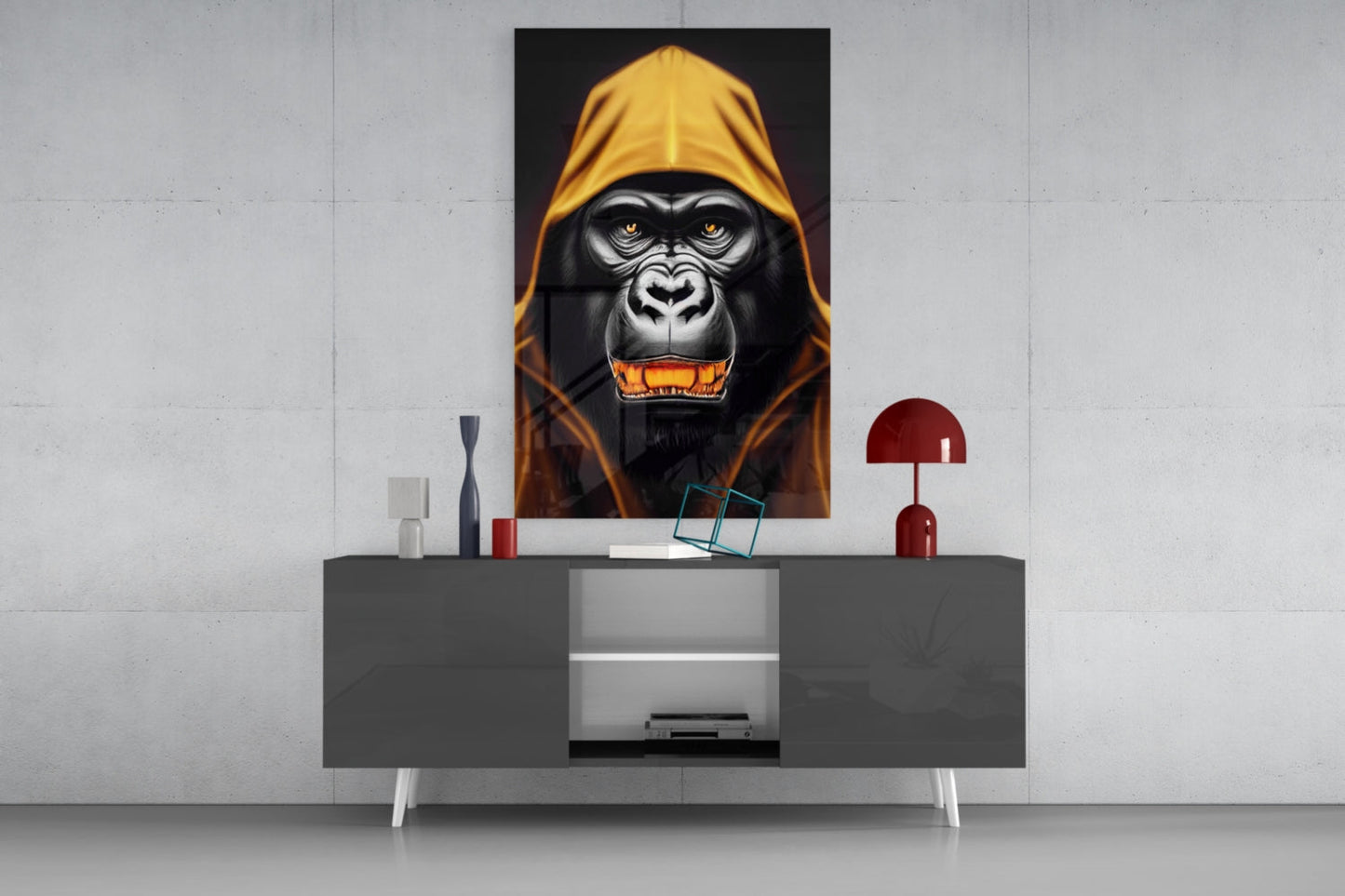 Angry Smile Glass Wall Art || Designer Collection