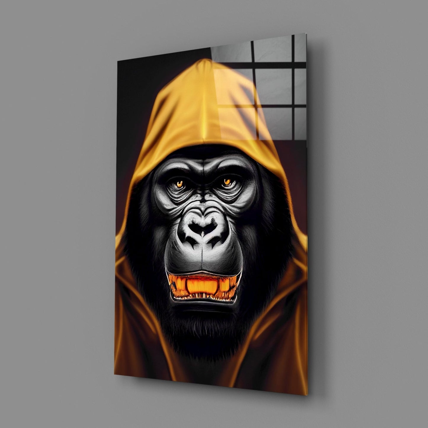 Angry Smile Glass Wall Art || Designer Collection