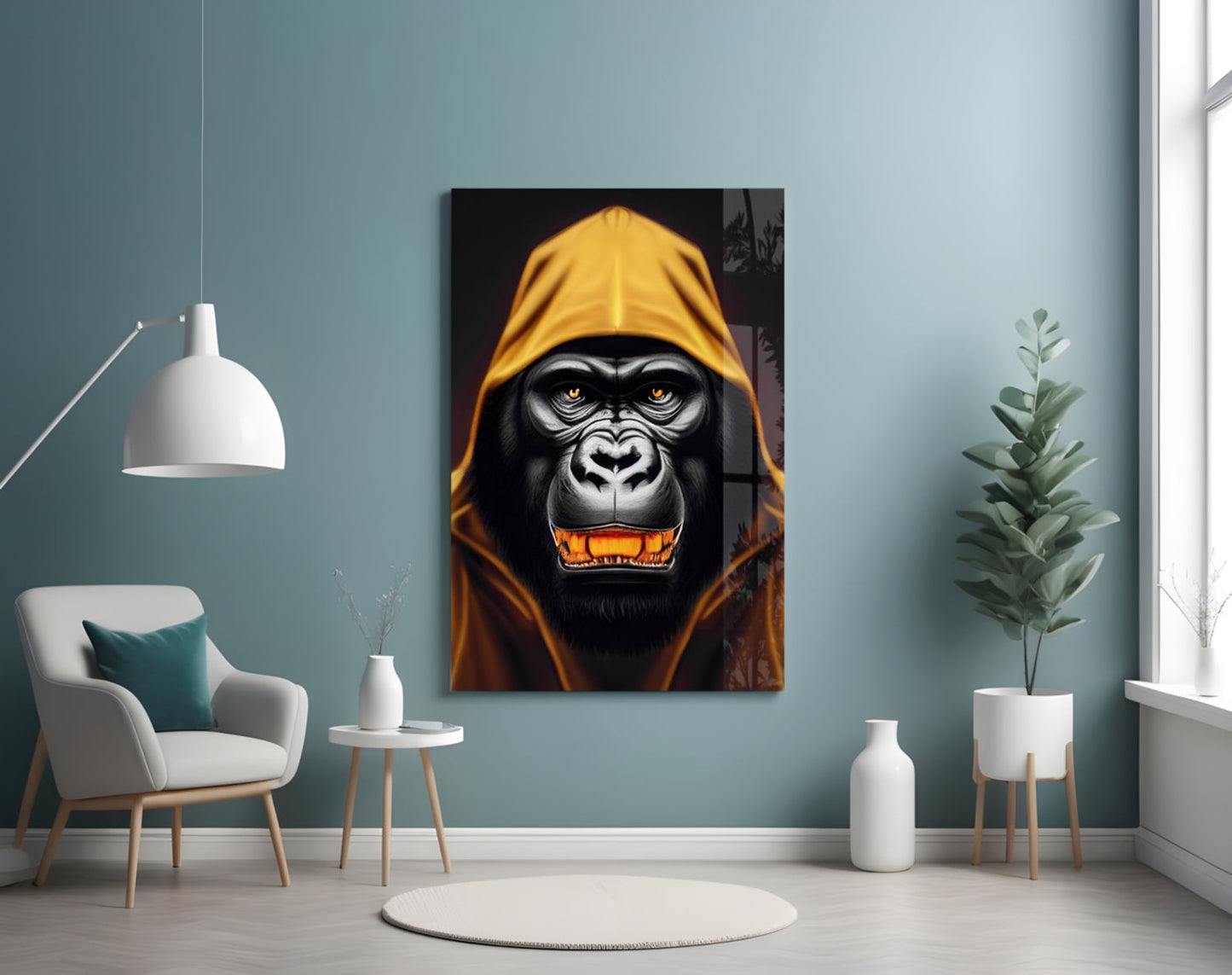 Angry Smile Glass Wall Art || Designer Collection