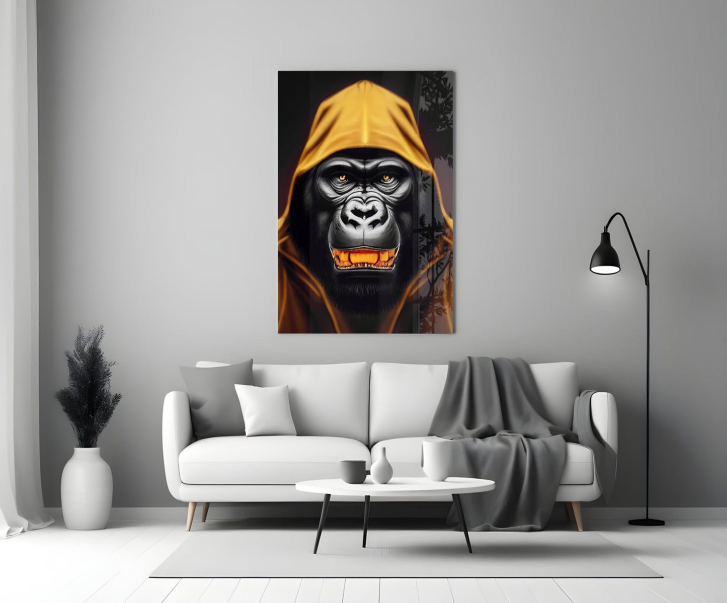 Angry Smile Glass Wall Art || Designer Collection