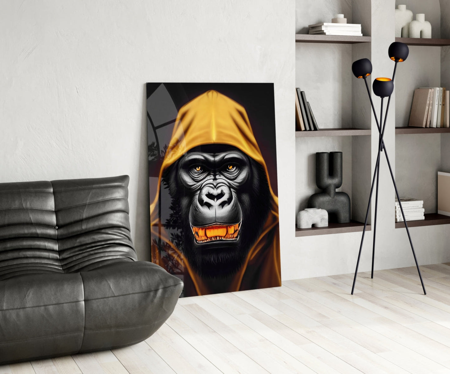 Angry Smile Glass Wall Art || Designer Collection
