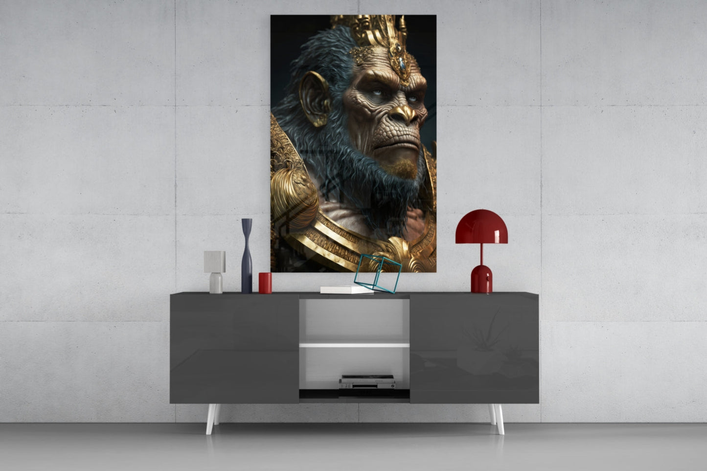 Ape King Glass Wall Art || Designer Collection