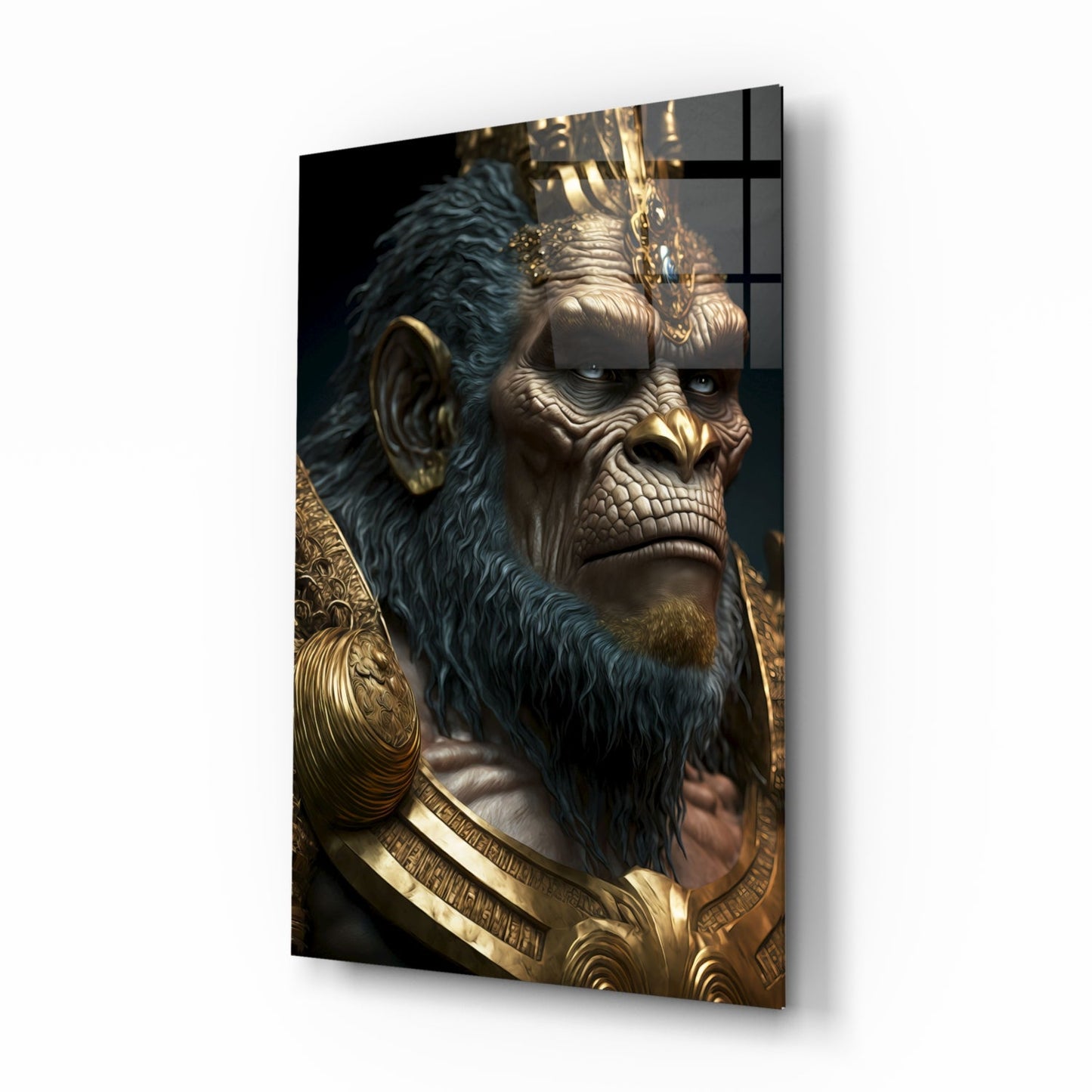 Ape King Glass Wall Art || Designer Collection