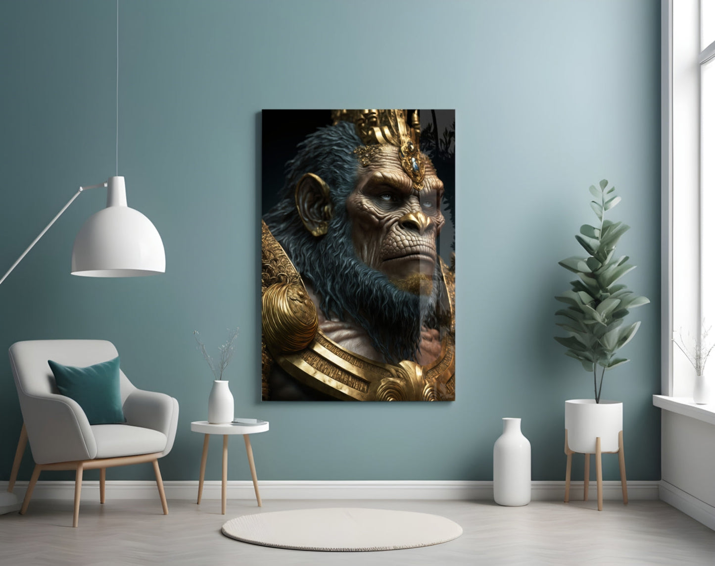 Ape King Glass Wall Art || Designer Collection