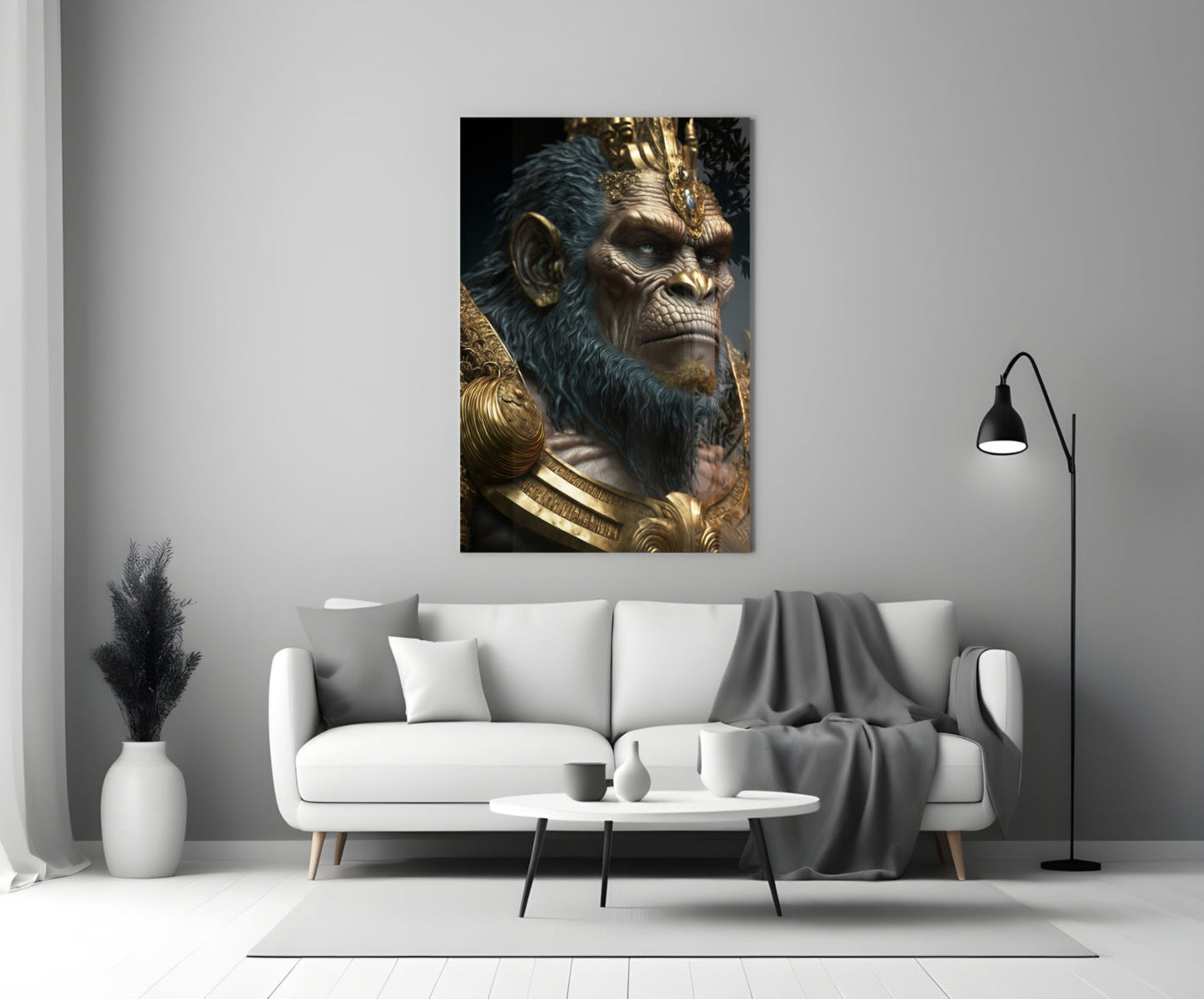 Ape King Glass Wall Art || Designer Collection