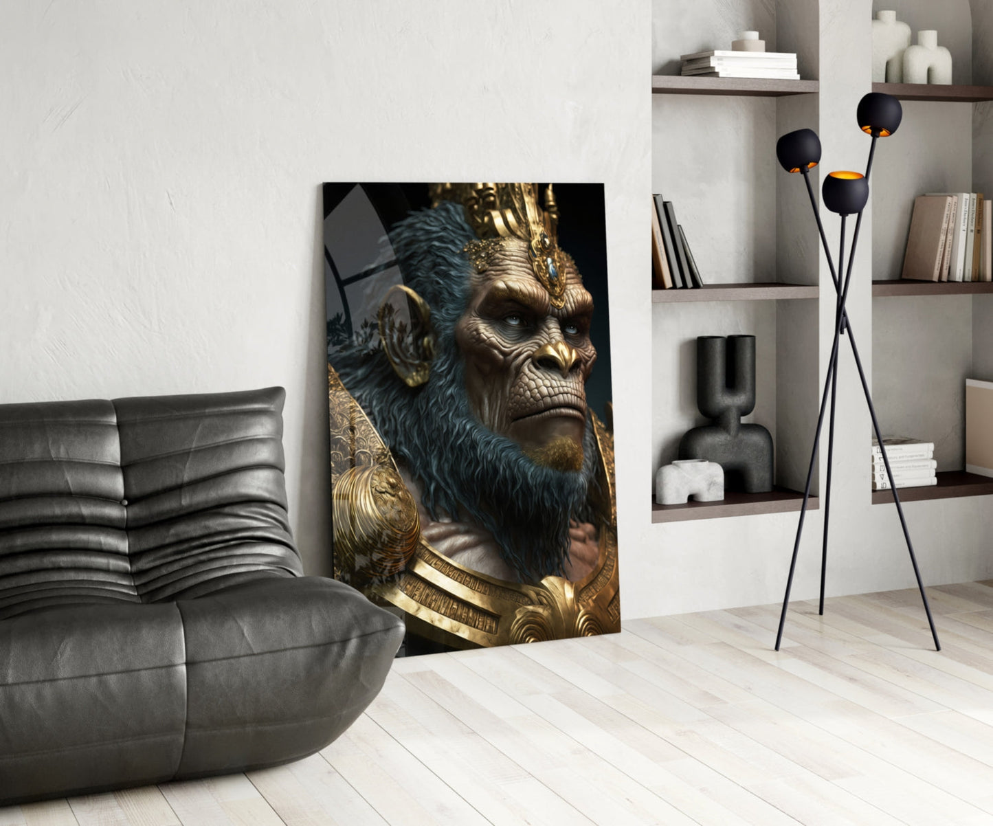 Ape King Glass Wall Art || Designer Collection
