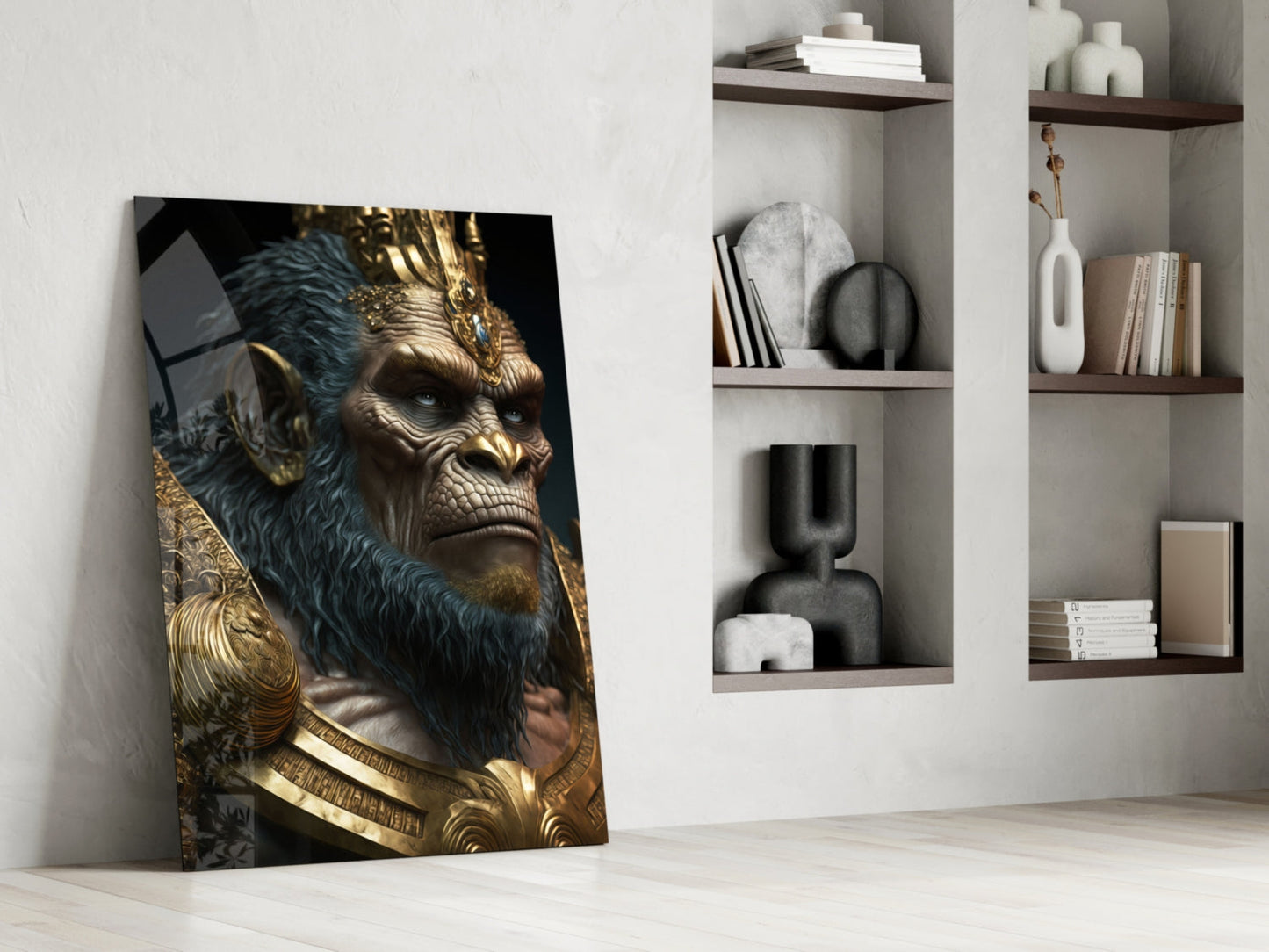 Ape King Glass Wall Art || Designer Collection