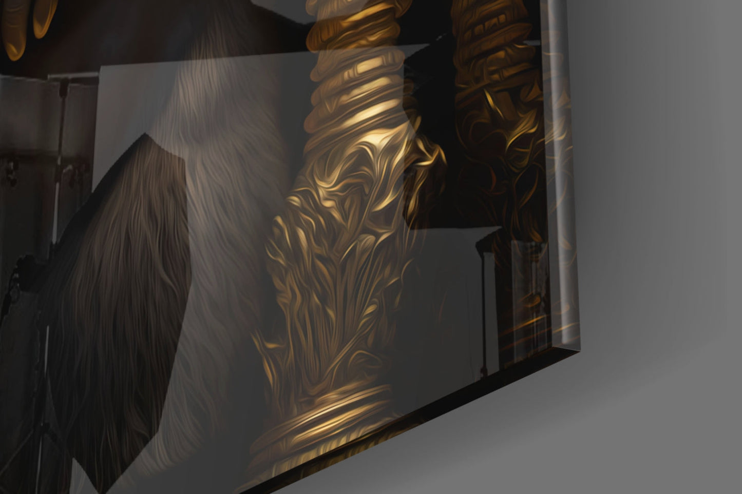 Ape King in Throne Glass Wall Art || Designer Collection