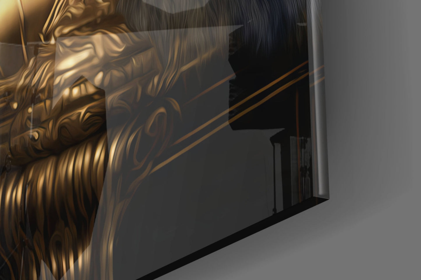 Ape King in Throne Glass Wall Art || Designer Collection