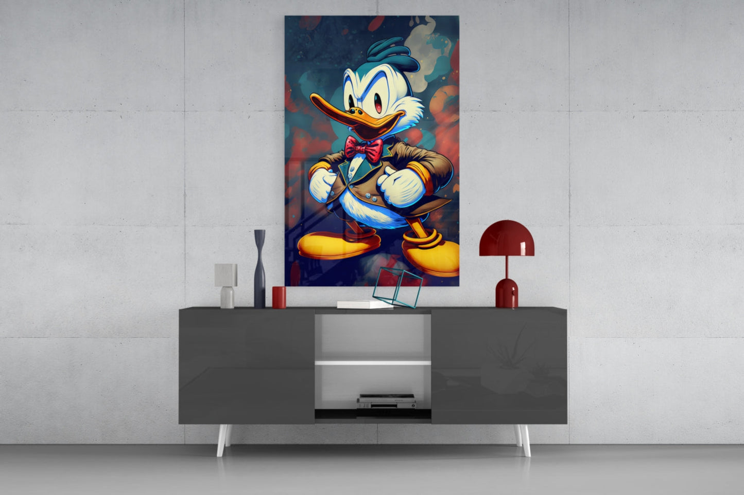 Anger of Donald Duck Glass Wall Art || Designer Collection