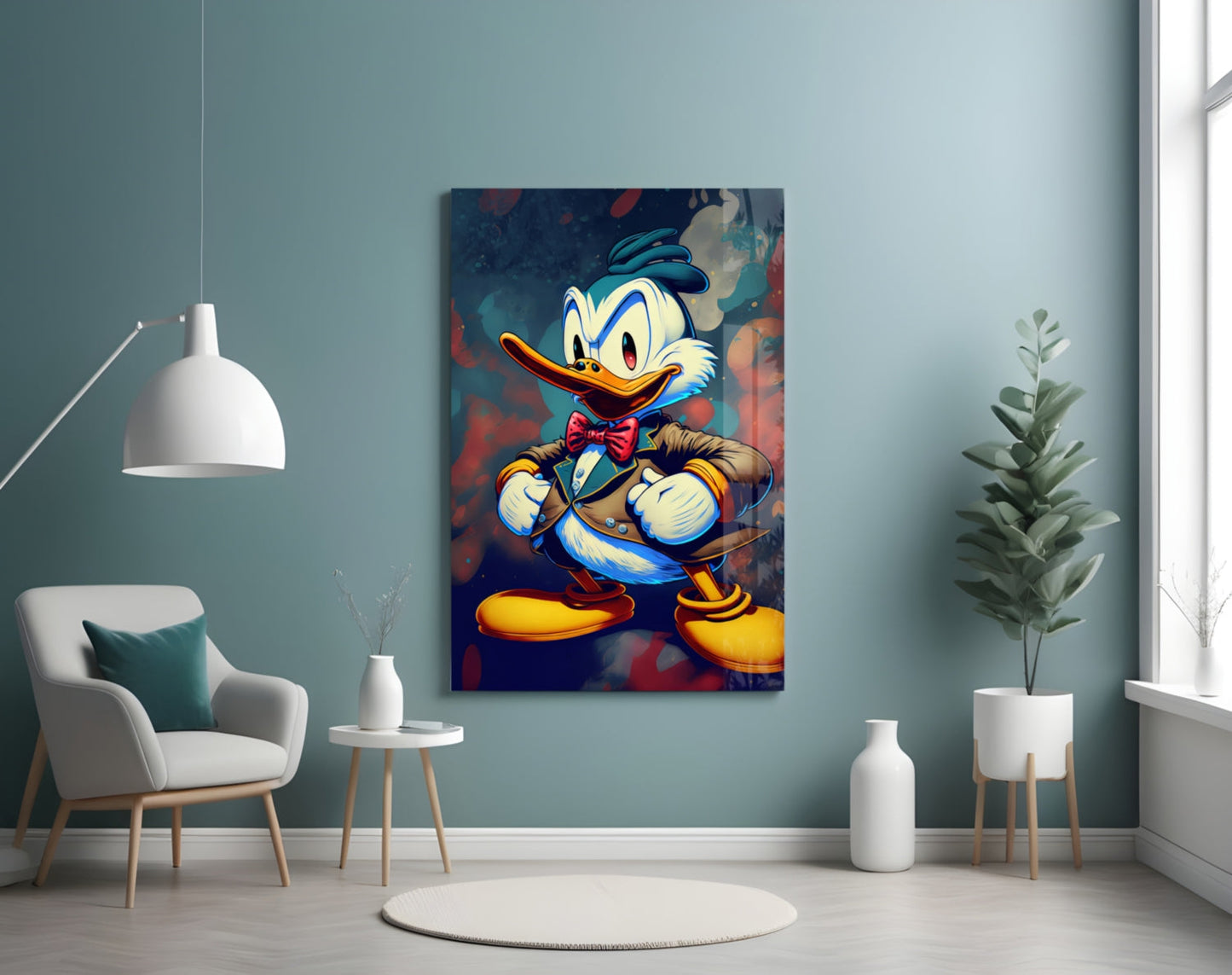 Anger of Donald Duck Glass Wall Art || Designer Collection