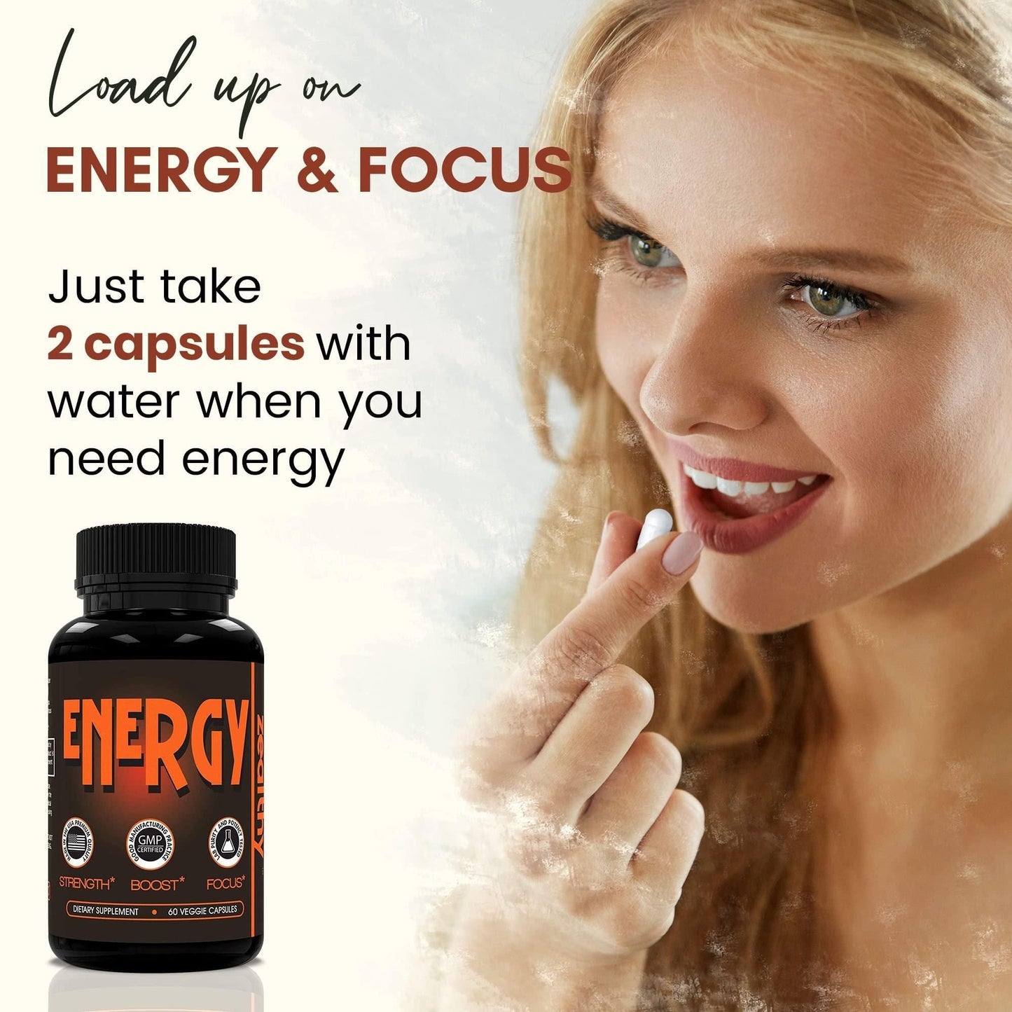 All Natural Energy Supplements with Elderberry Caffeine Pills 60 Capsules - Concordia Style Boutique