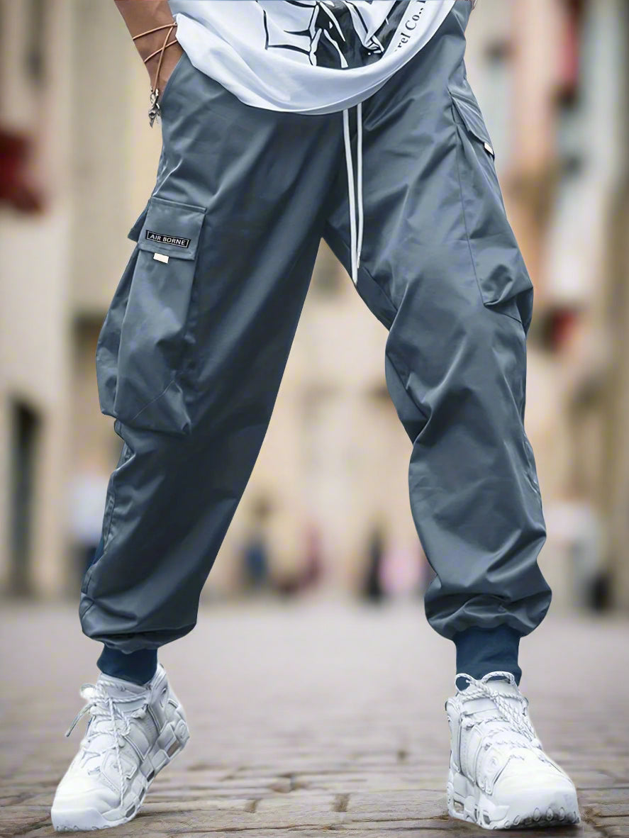 Men’s Multi‑Pocket Drawstring Cargo Pants