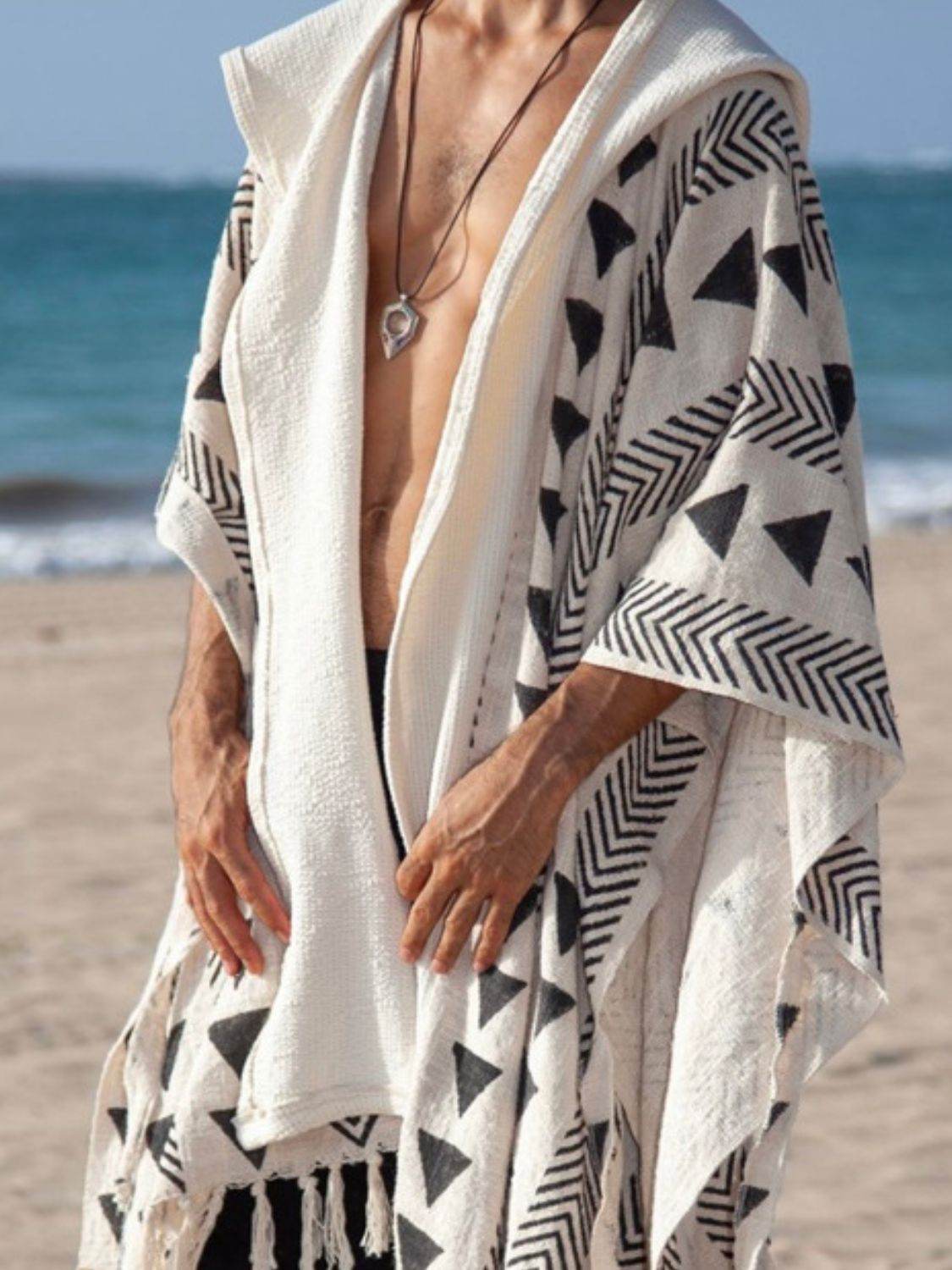 Men's Open Front Printed Cover-Up - Concordia Style Boutique