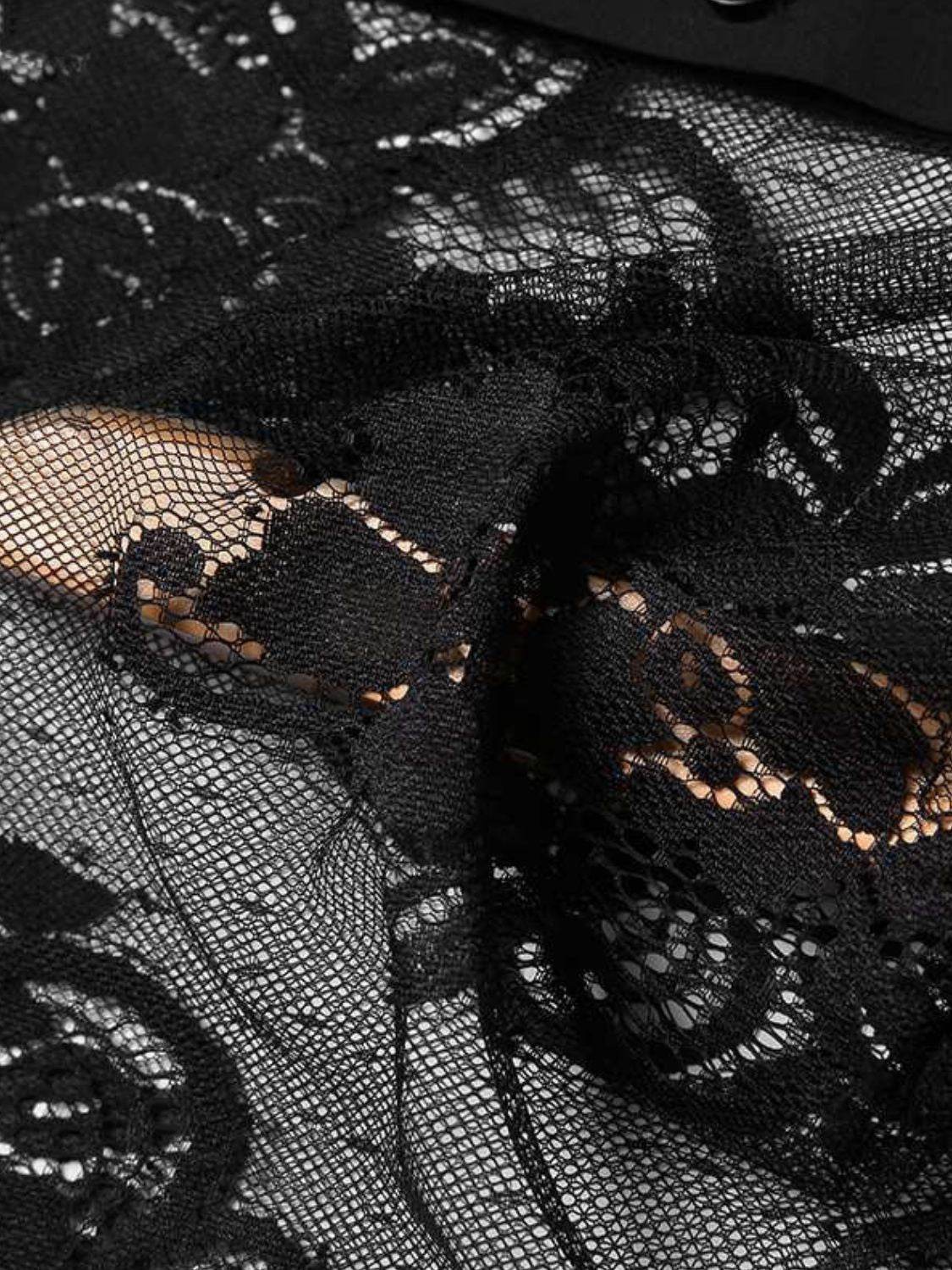 Men's Lace Button Down Long Sleeve Shirt - Concordia Style Boutique