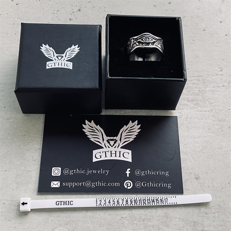 Egyptian Eye Of Horus Stainless Steel Open Ring
