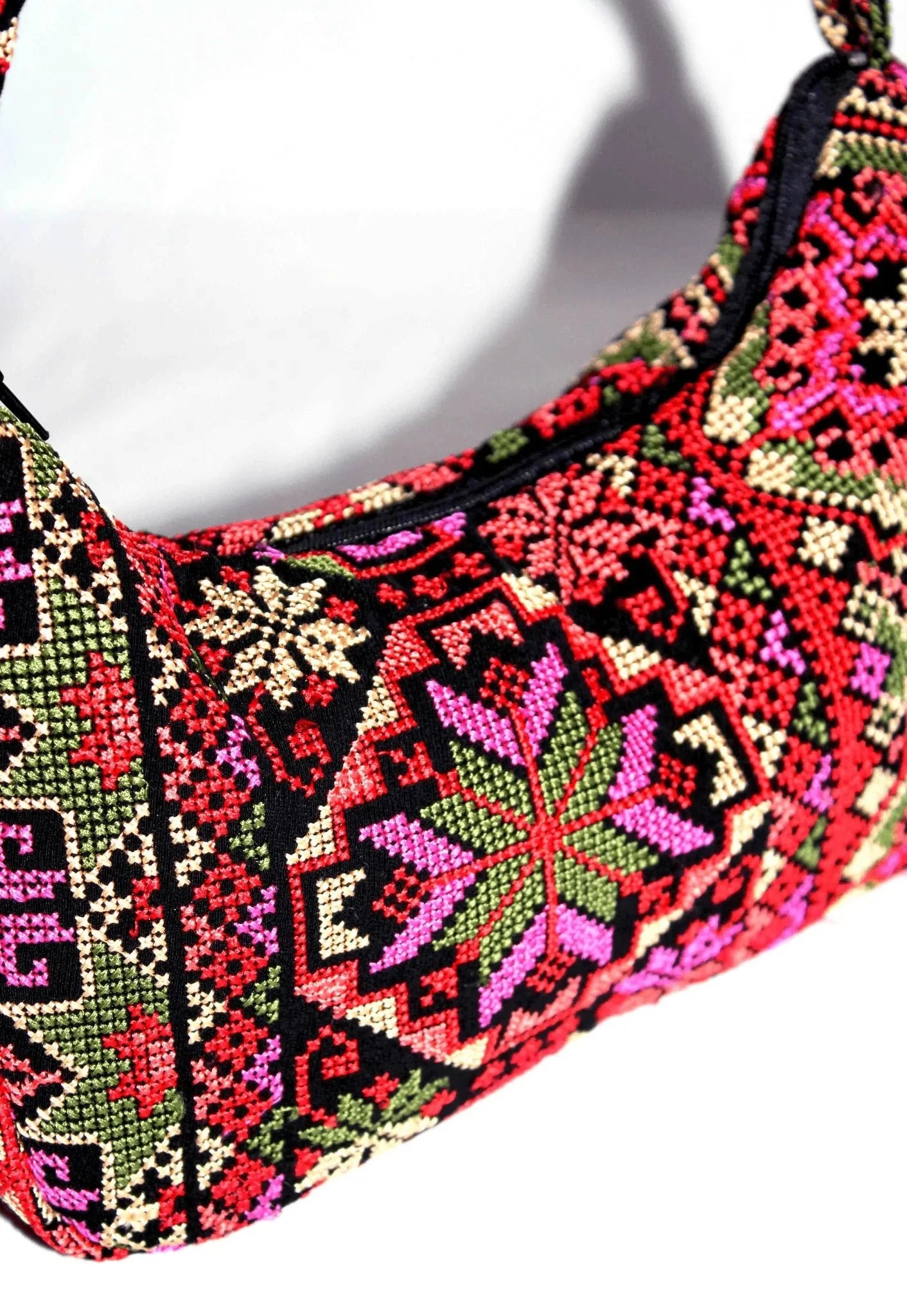 Embroidered Baguette Bag